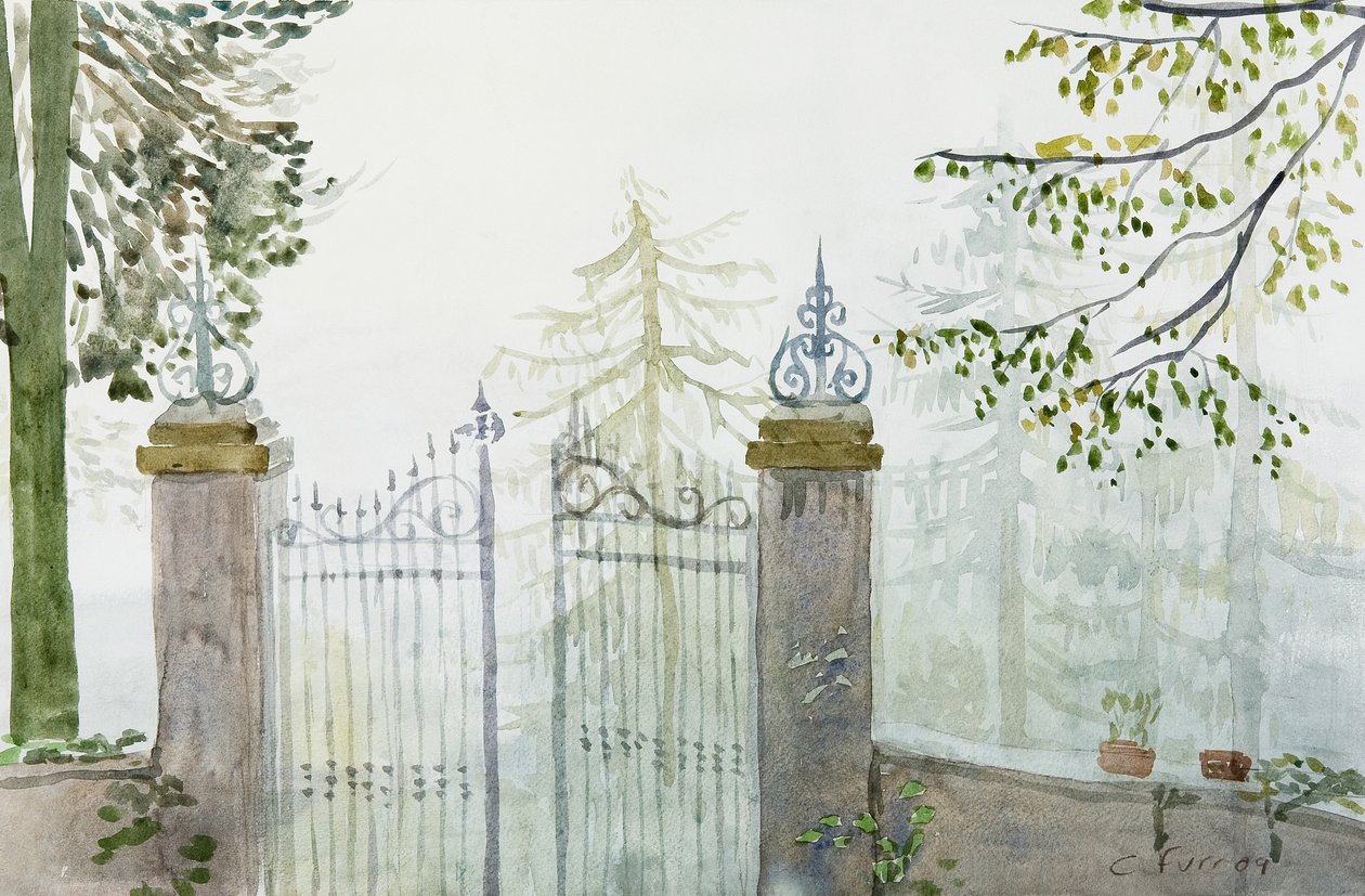 Gates In The Mist, 2009 (akvarel) af Christian Furr