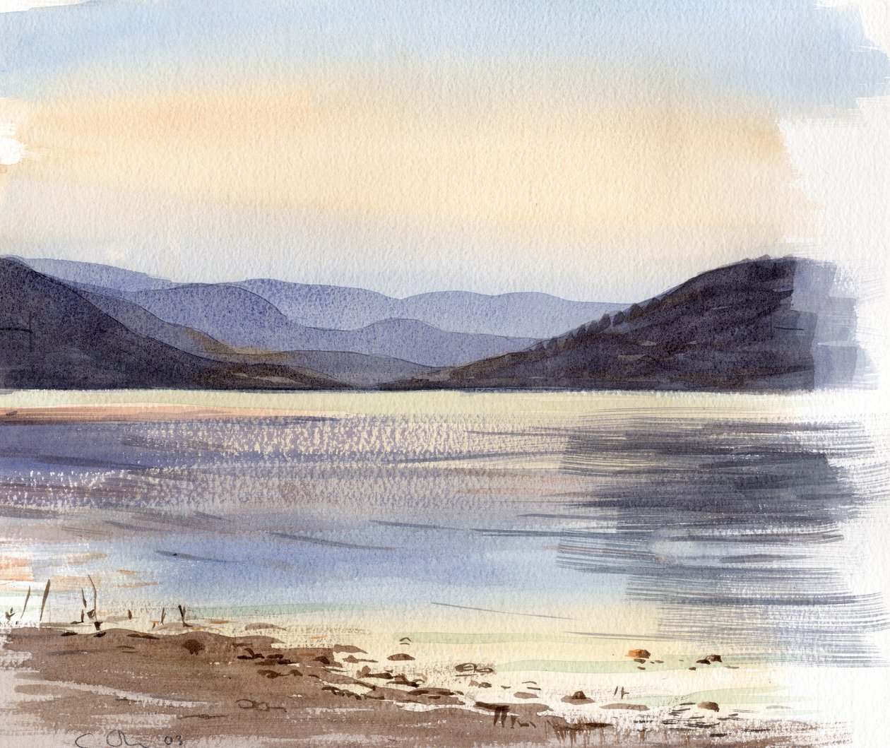 Lac Du Salagou (akvarel) af Christian Furr