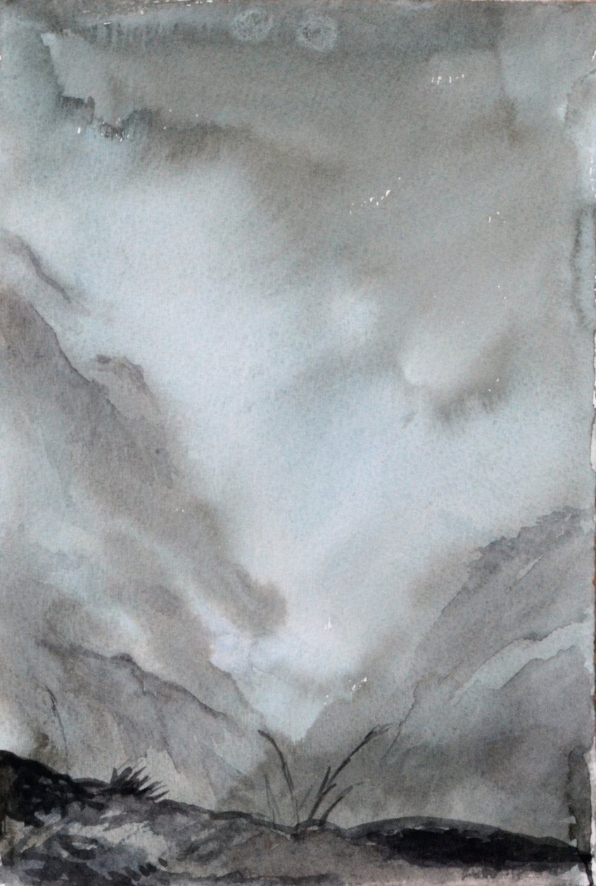 Misted Valley, 2015 (akvarel på papir) af Christian Furr