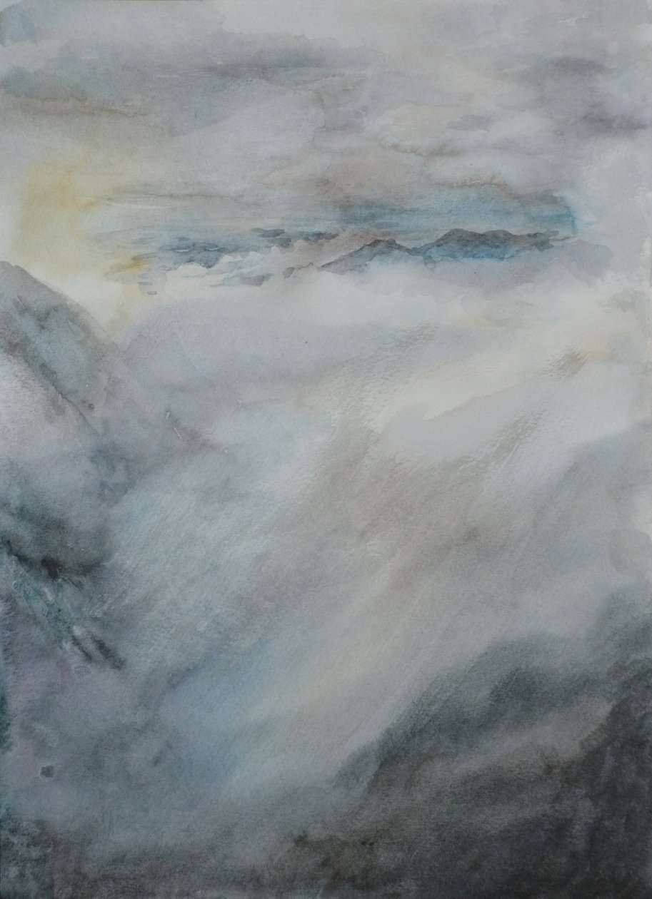Sliding Cloud, 2015 (akvarel på papir) af Christian Furr