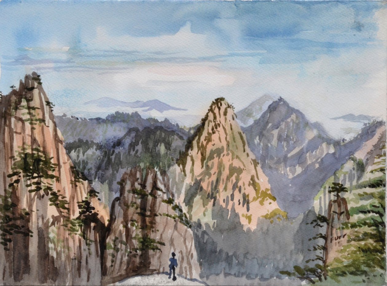 The Great Peak, 2015 (akvarel på papir) af Christian Furr