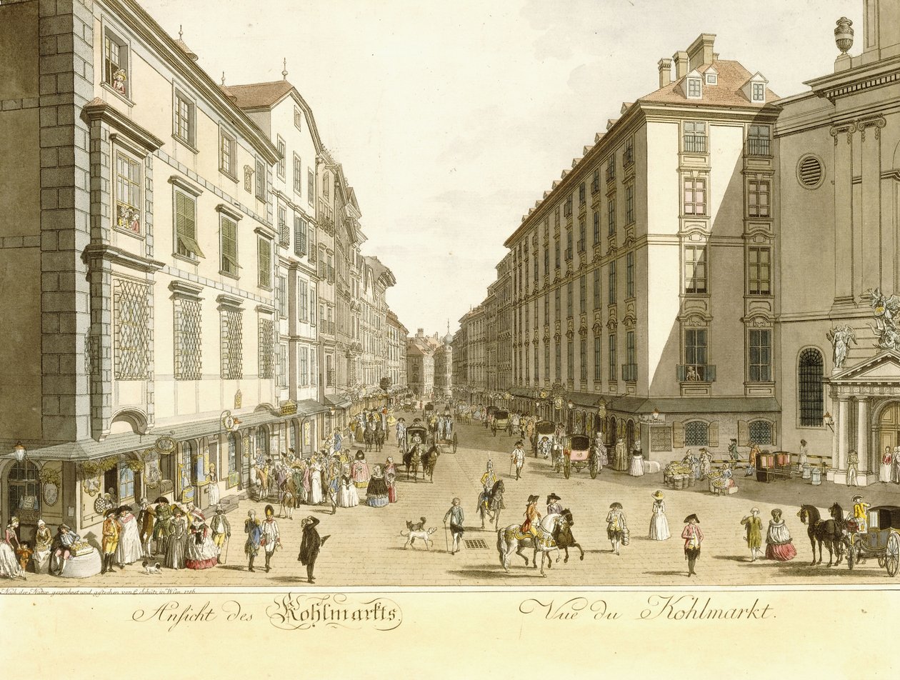 Udsigt over Kohlmarkt, 1786 af Christian Georg II Schutz or Schuz