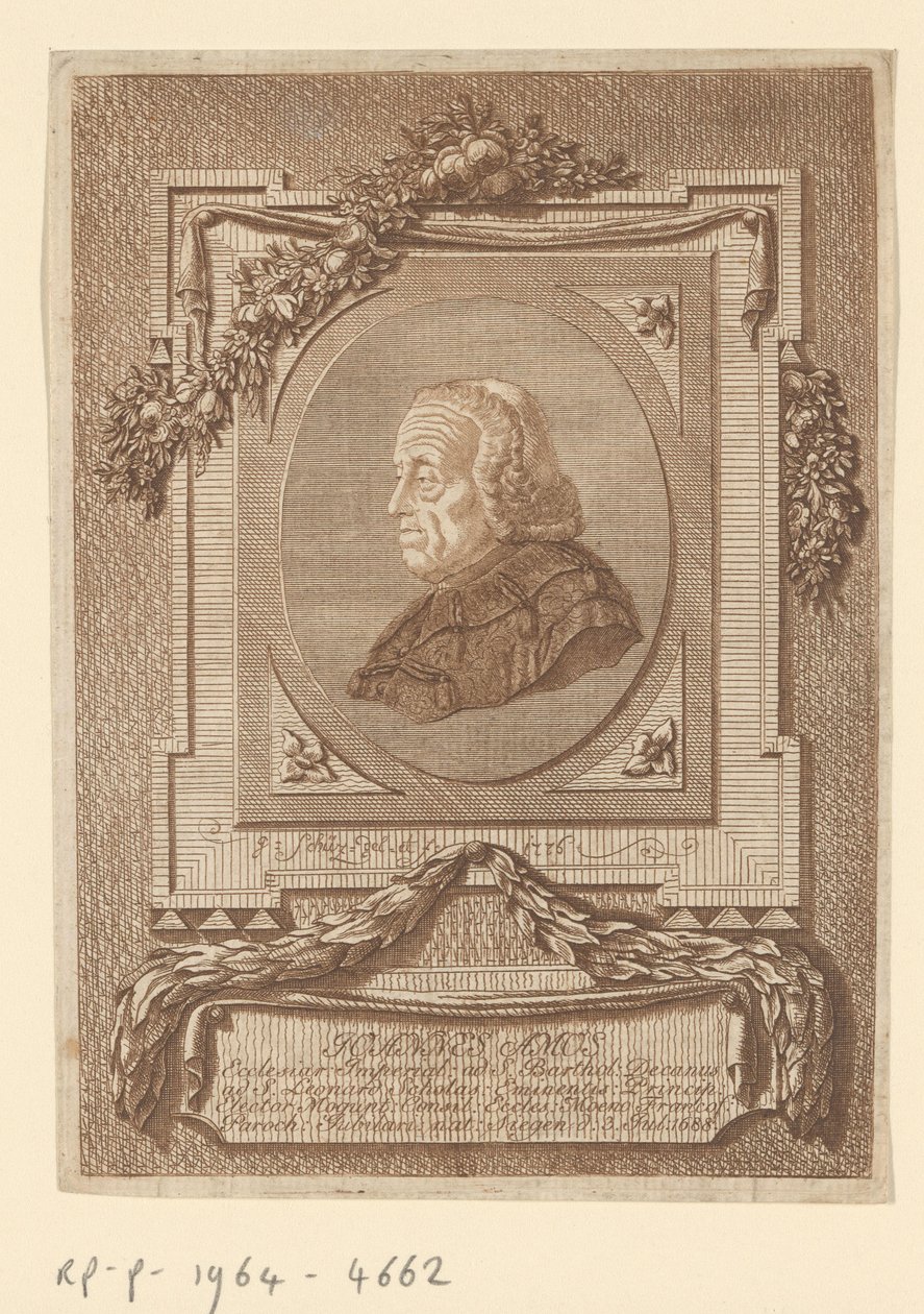 Portræt af Johann Baptist Amos af Christian Georg Schütz (I)