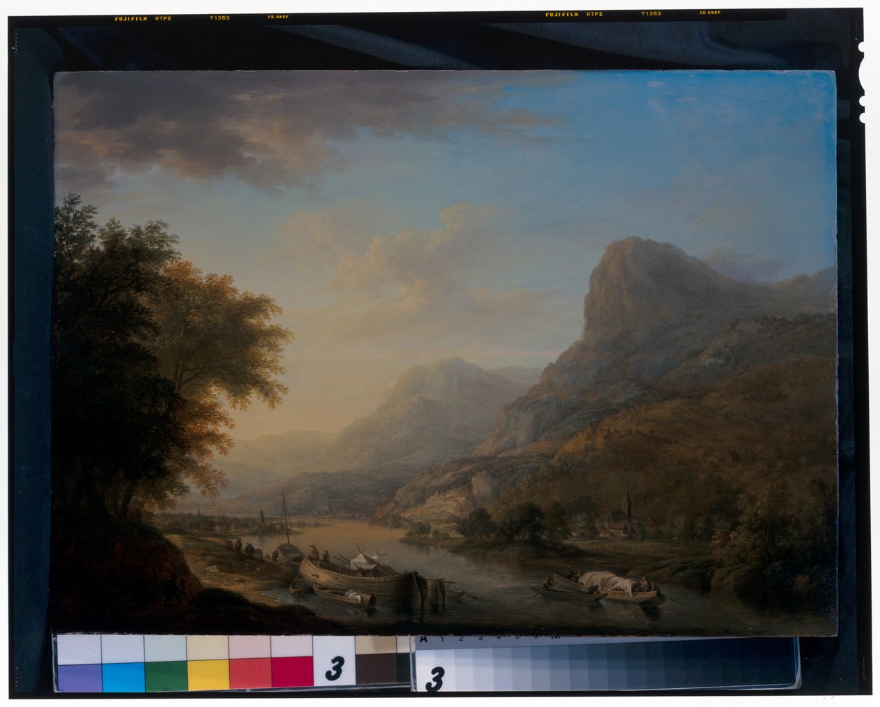 Bjergrigt flodlandskab af Christian Georg the Elder Schuetz
