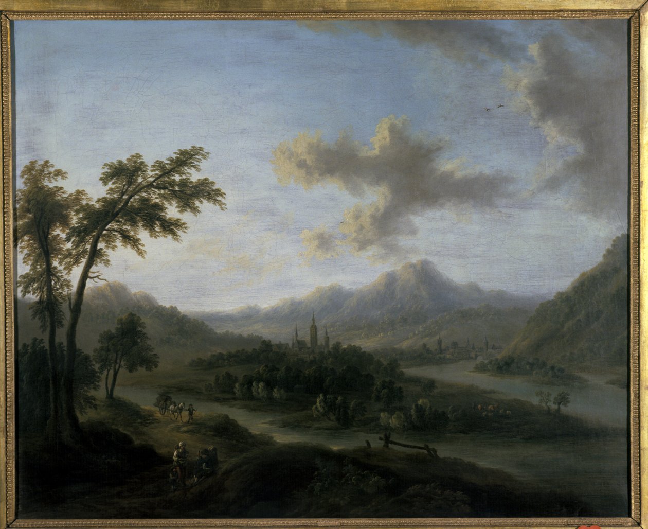 Flodlandskab af Christian Georg the Elder Schuetz