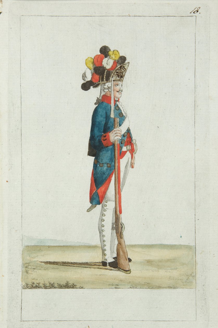 Grenader fra Preobrazhensky Regiment, 1793 af Christian Gottfried Heinrich Geissler
