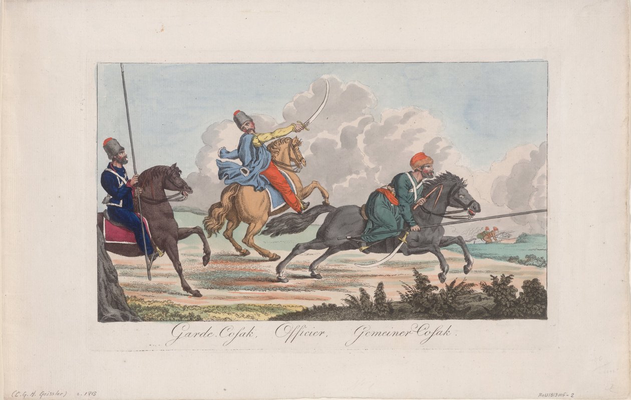 Livgarde Kosak, Officer og Kosak af Christian Gottfried Heinrich Geissler