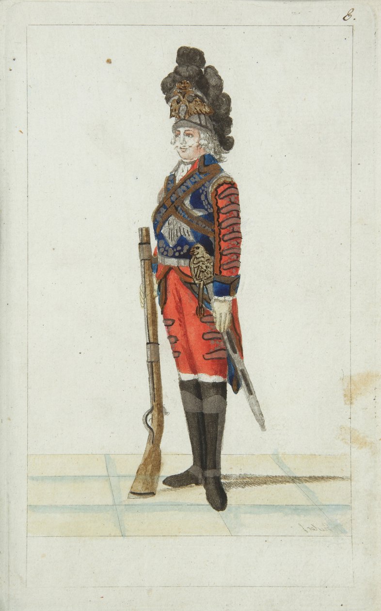 Officer for Livgardens kavaleriregiment, 1793 af Christian Gottfried Heinrich Geissler