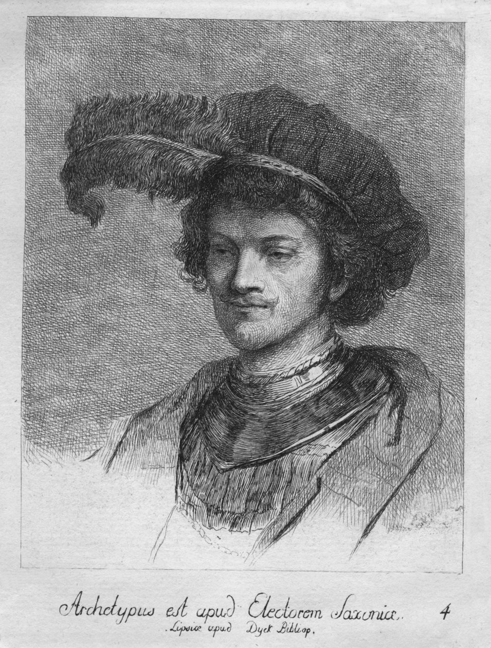 Han er arketypen på kurfyrsten af ​​Sachsen. Lipsice i Duck Bibliop, 1769 af Christian Gottfried Schultze
