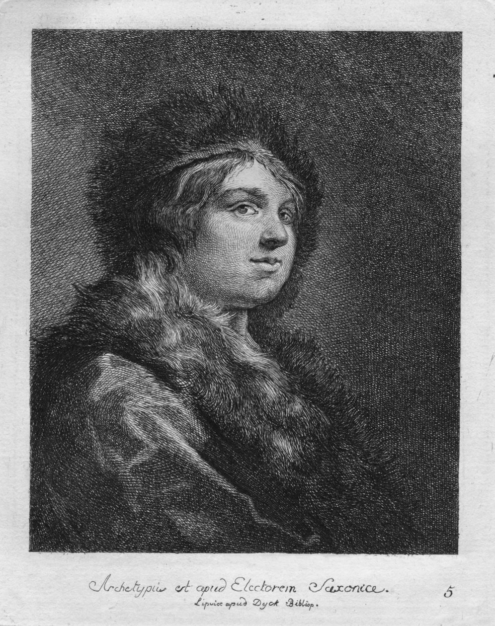 Han er arketypen på kurfyrsten af ​​Sachsen. Lipsice i Duck Bibliop, 1771 af Christian Gottfried Schultze