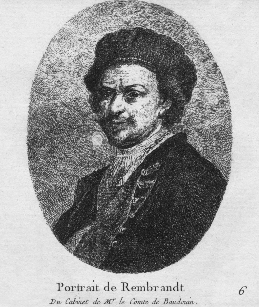 Portræt af Rembrandt - Fra hr. le Comte de Baudouins kabinet, c1770 af Christian Gottfried Schultze