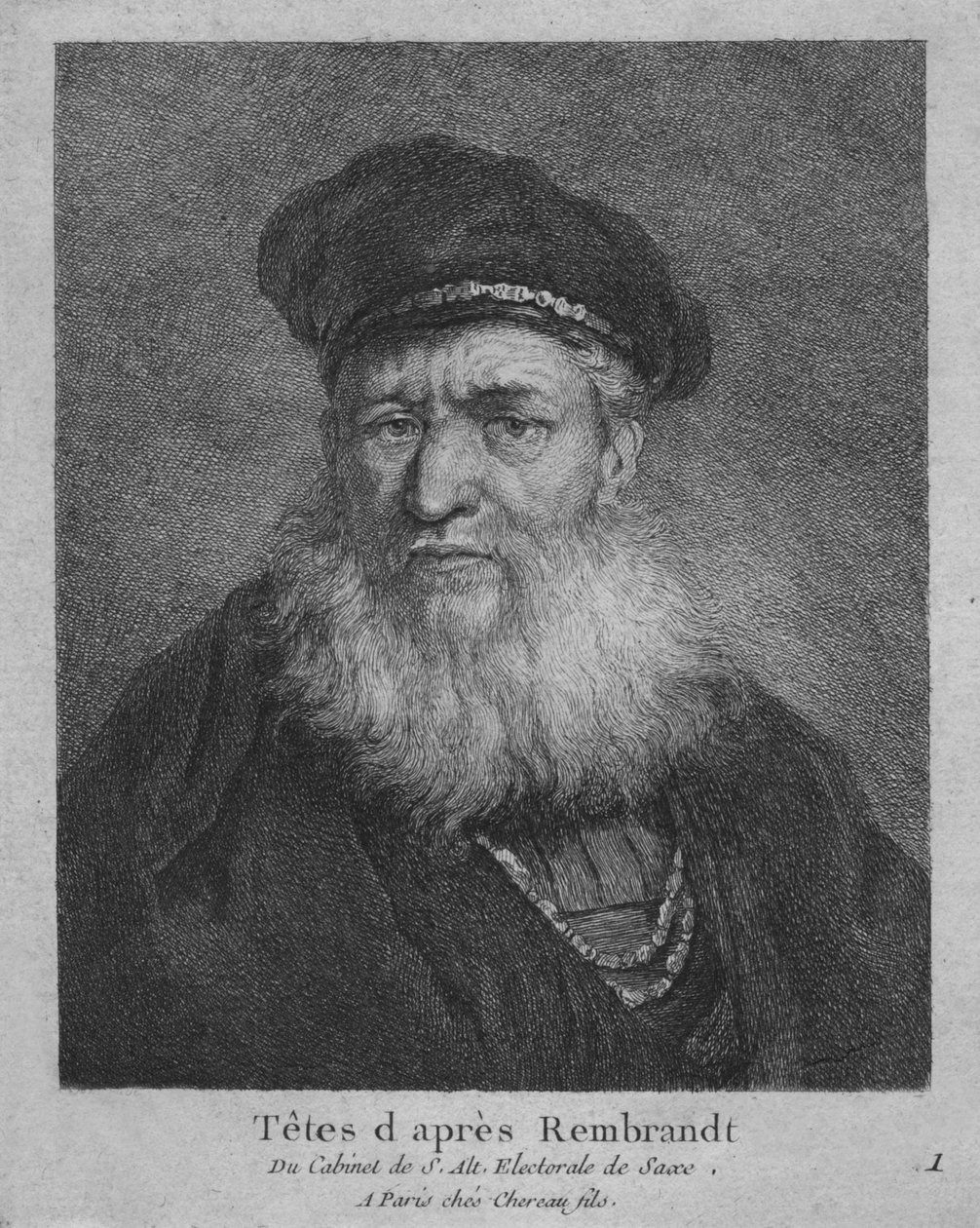 Hoveder efter Rembrandt, 1770. af Christian Gottfried Schultze