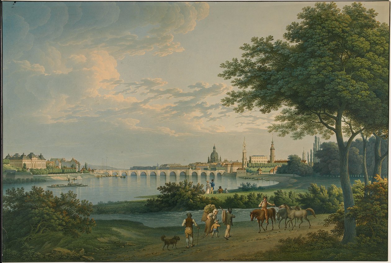Udsigt over Dresden, 1810 af Christian Gottlieb Hammer