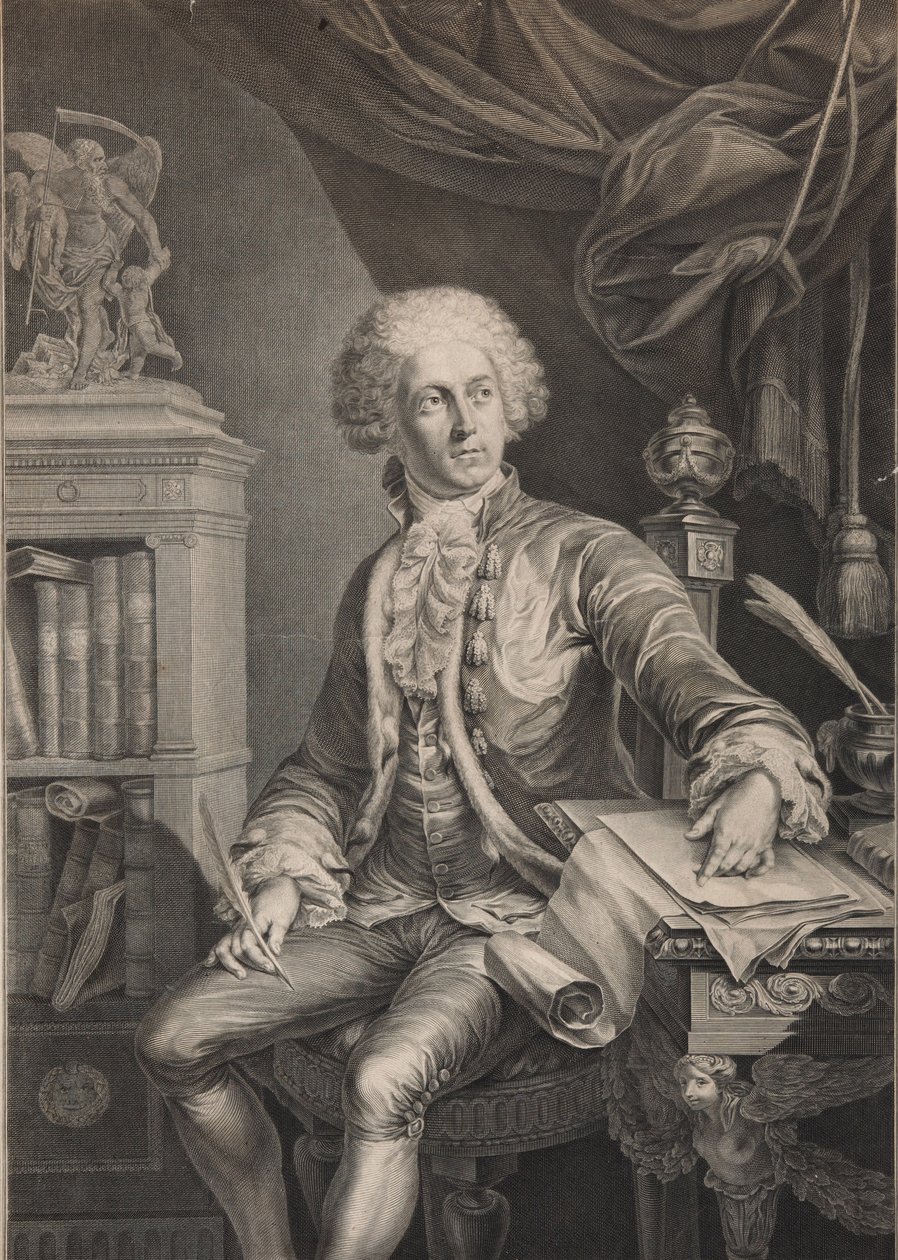 Portræt af prins Alexander Michaylovich Belosselsky-Belozersky 1752-1809, sidste kvartal af det 18. af Christian Gottlieb Schultze