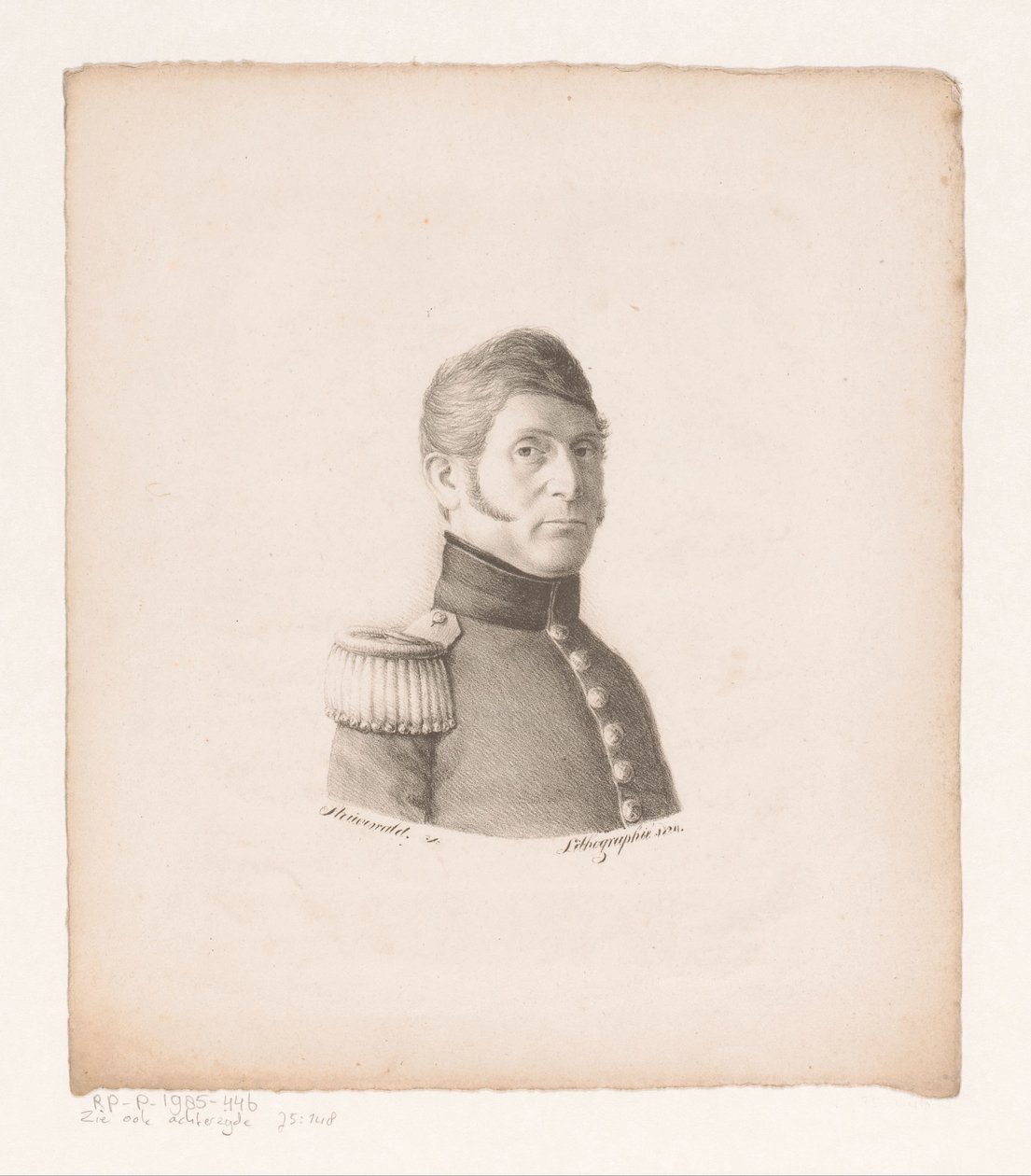 Portræt af ukendt soldat af Christian Heinrich Gottlieb Steuerwald