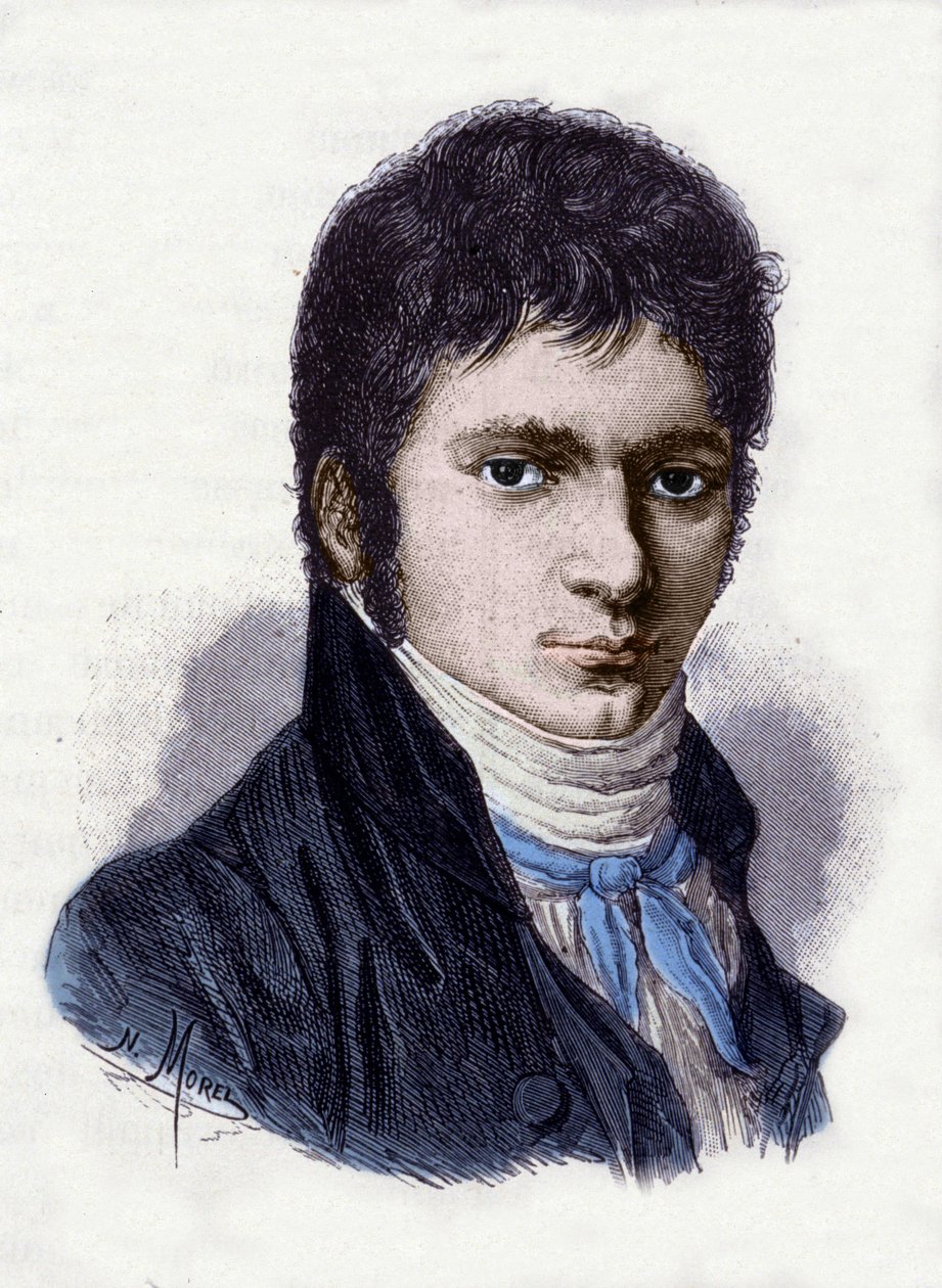 Ludwig van Beethoven (1770-1827), tysk musiker, i 1802. Stik af Morel fra en miniature af Horneman. af Christian Hornemann