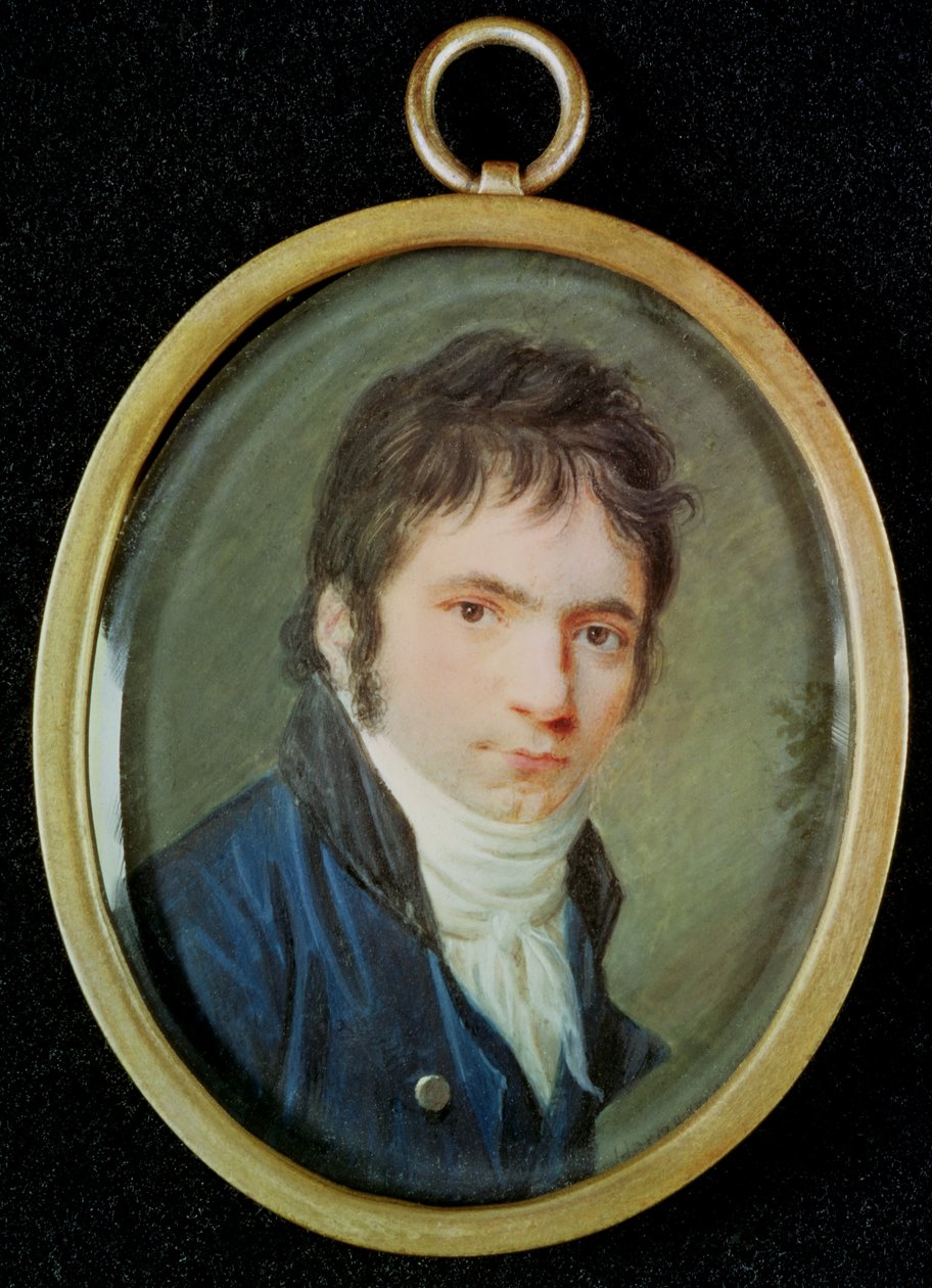 Miniatureportræt af Ludwig Van Beethoven (1770-1827), 1802 af Christian Hornemann