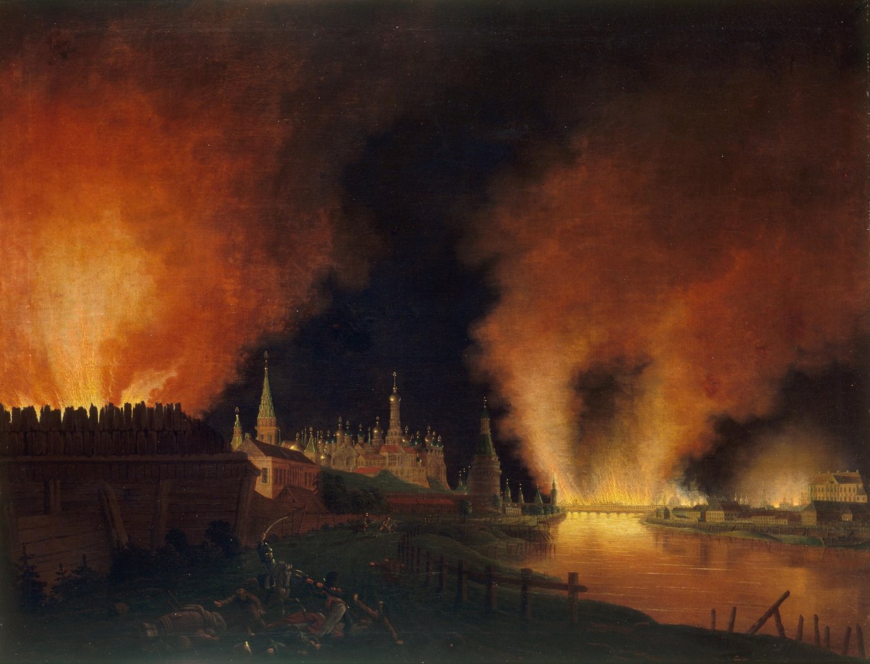 Moskvas brand den 15. september 1812 Franskmændene i Moskva, 1812-1817. af Christian Johann Oldendorp