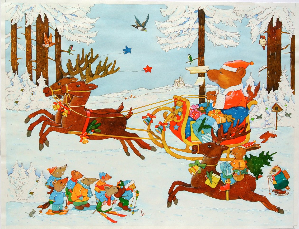 Julebjørn, 2011 (akvarel på papir) af Christian Kaempf