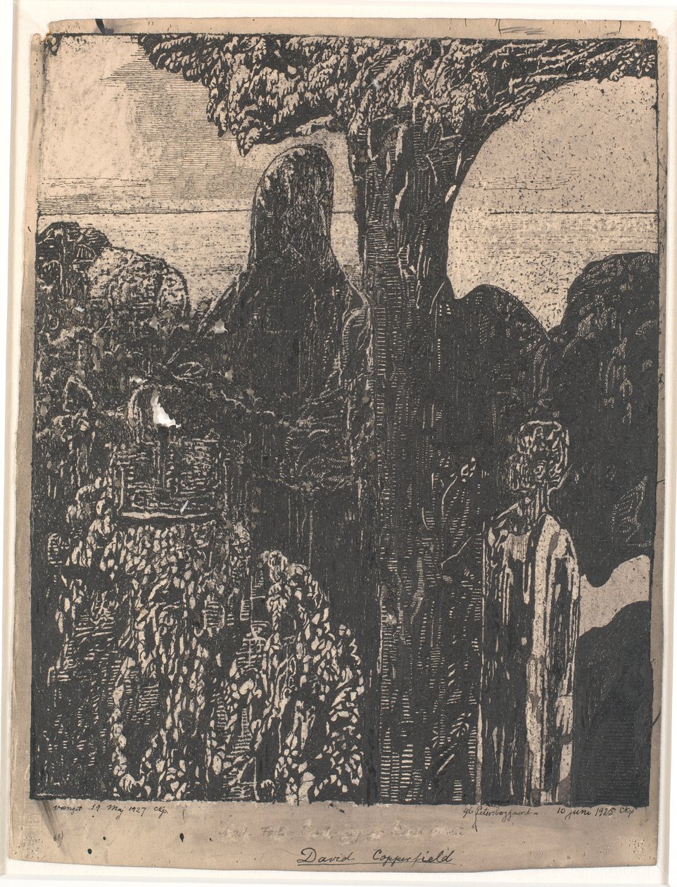 Opsøger sin tante, Miss Betsey Trotwood, Dover. af Christian Kongstad Petersen