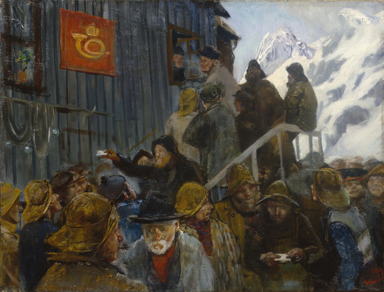 Postens ankomst (olie på lærred) af Christian Krohg