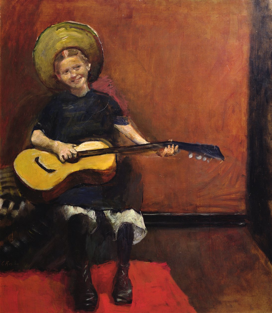 Pige med guitar af Christian Krohg
