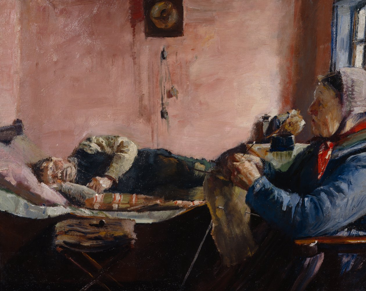 Interiør fra et fiskerhus i Skagen af Christian Krohg