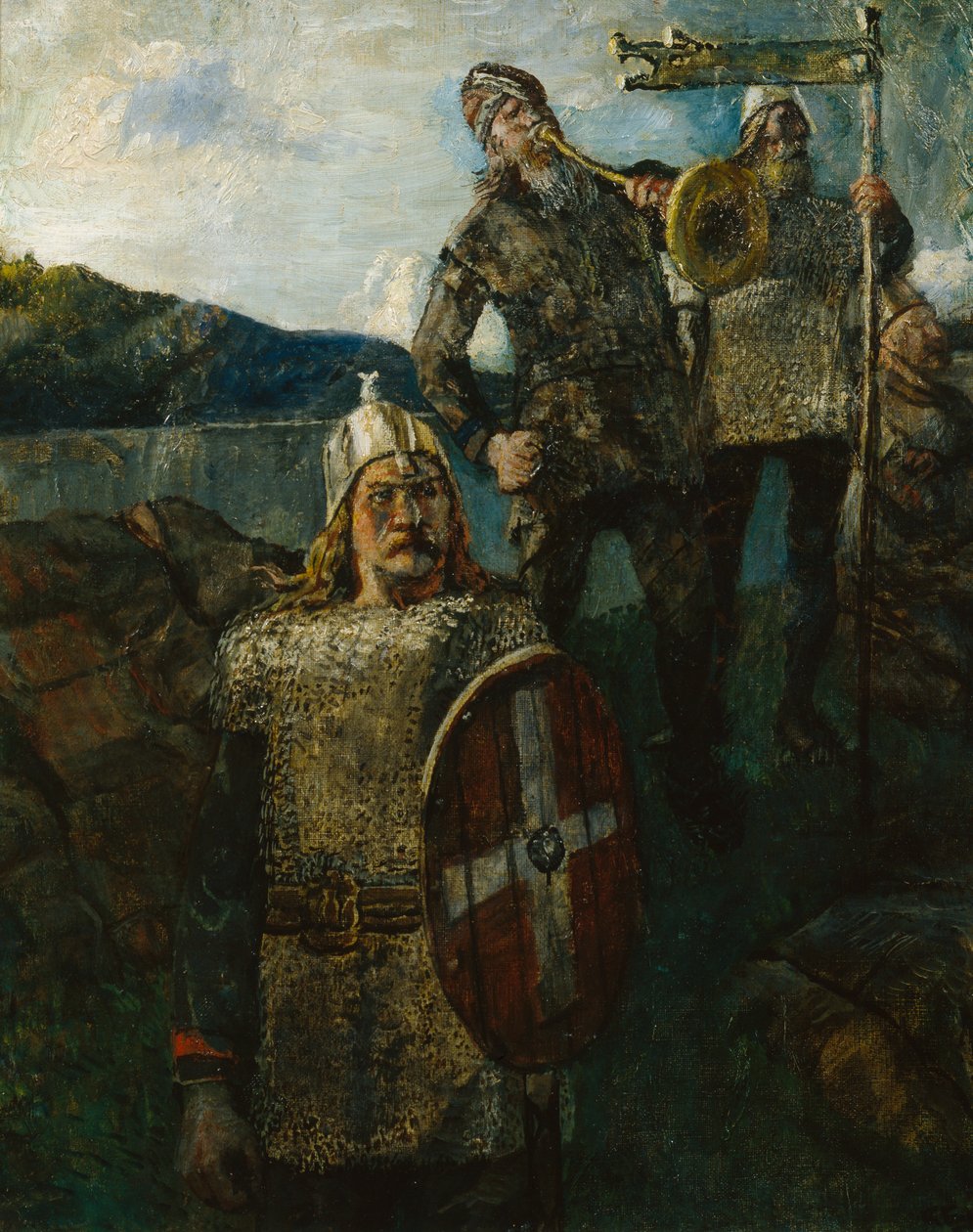 Kong Olav lod blæse hæren lyd af Christian Krohg