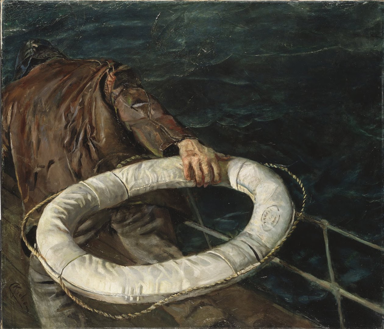 Mand over bord af Christian Krohg
