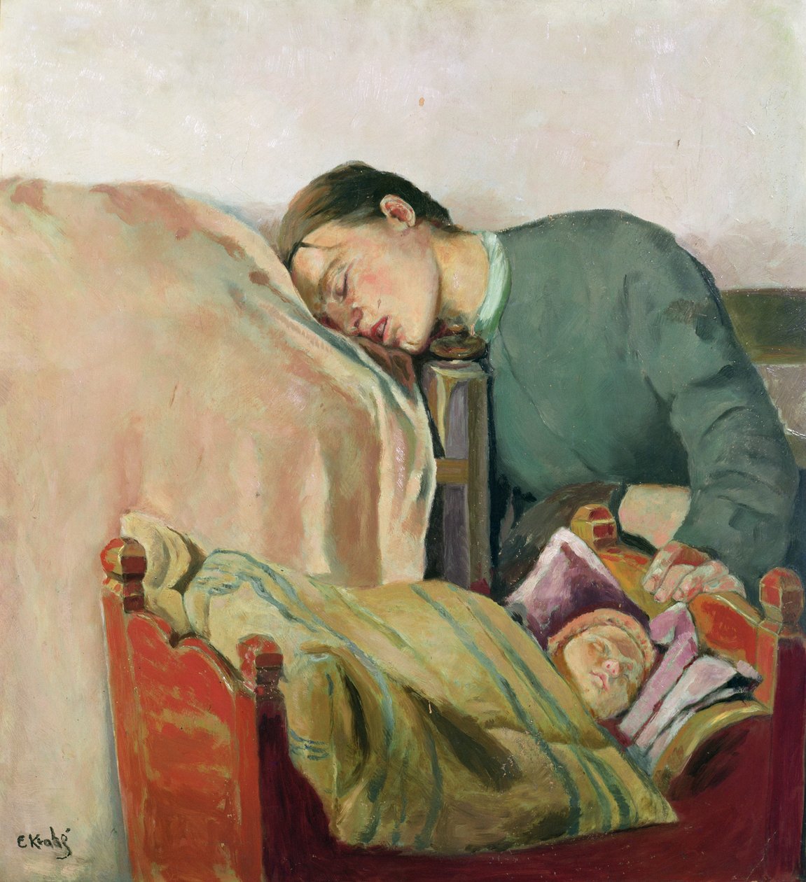 Mor og barn (olie på lærred) af Christian Krohg