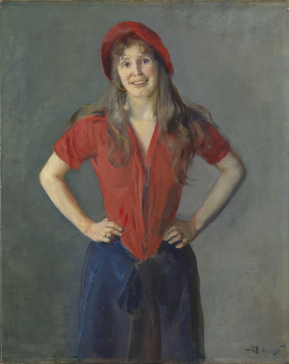 Portræt af Maleren Oda Krohg, f . Lasson af Christian Krohg