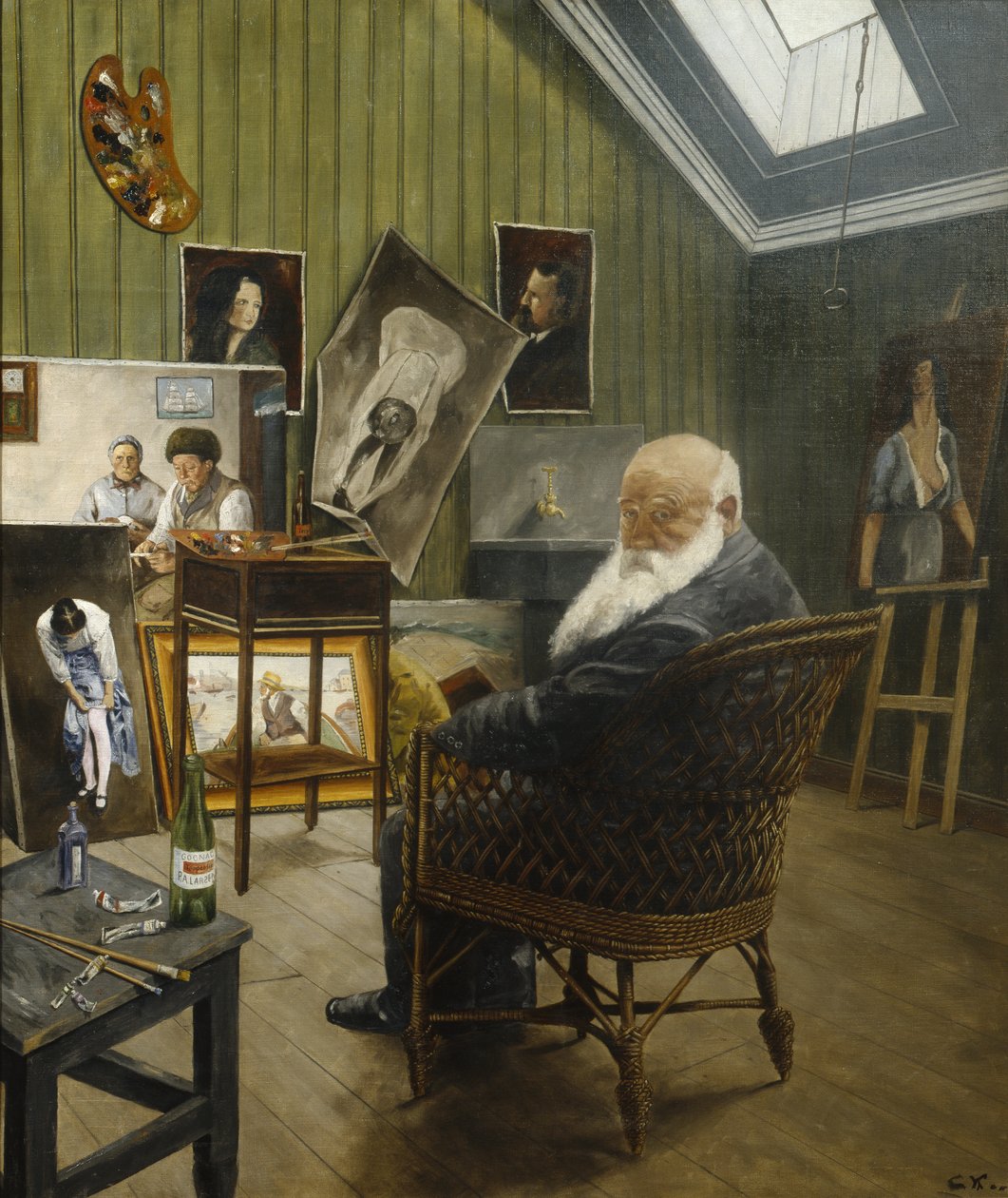 Selvportræt i studiet (olie på lærred) af Christian Krohg