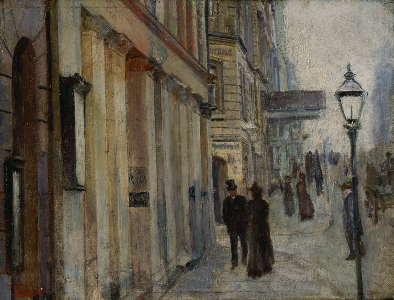 Hjørnet Karl Johan gaden og Dronningen gaden af Christian Krohg