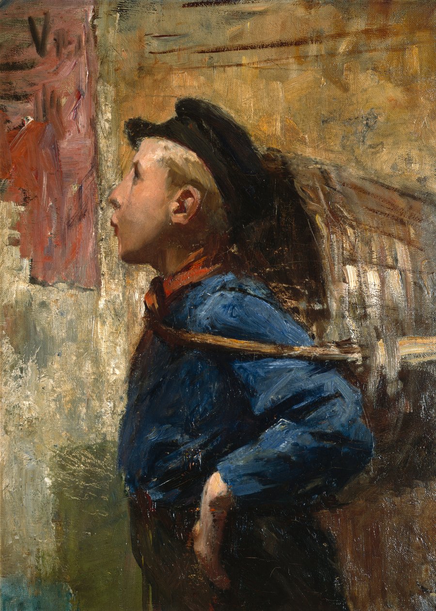 Fløjtende ærindedreng af Christian Krohg