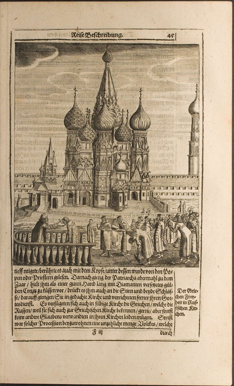 Moskva-illustration fra rejser til den store hertug af Muscovy og kongen af Persien af Adam Olea af Christian Lorenzen Rothgiesser