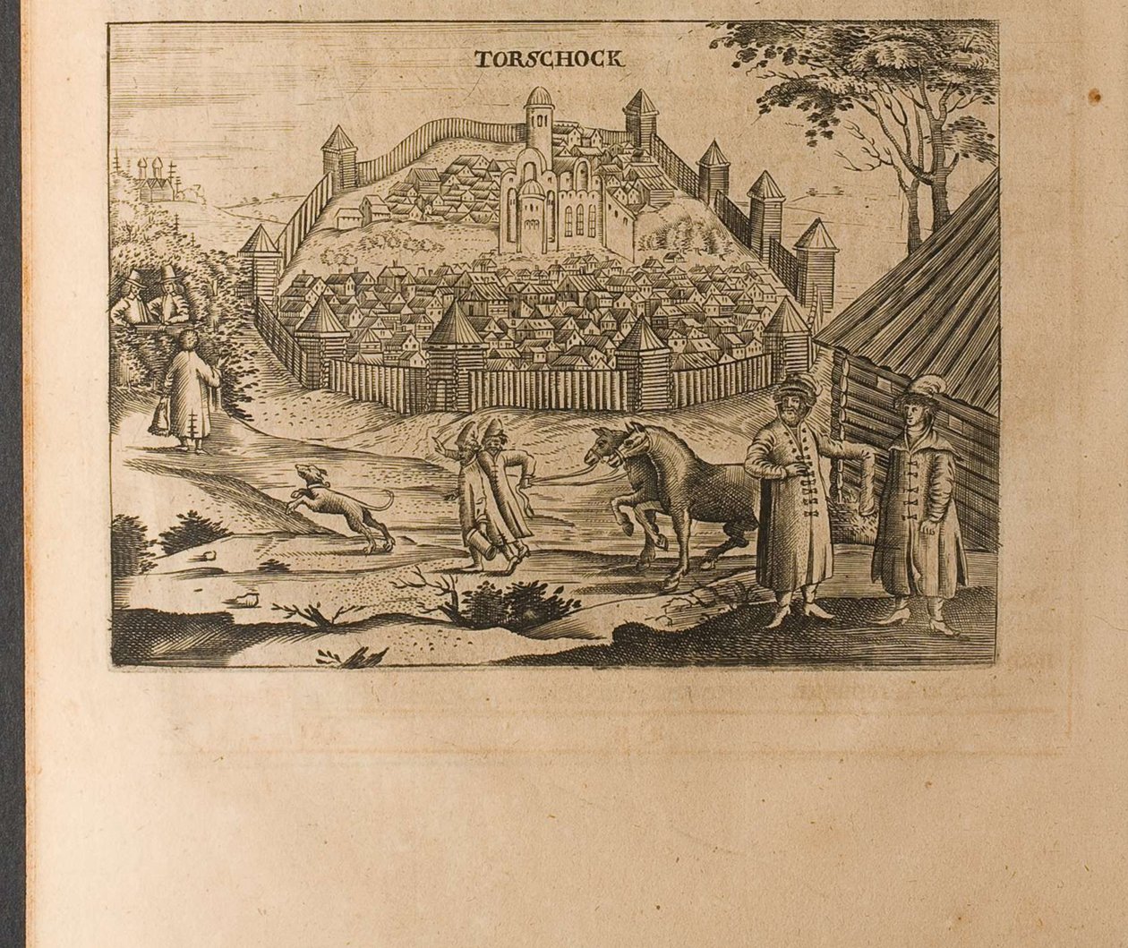 Torzhok Illustration fra Rejser til den store hertug af Muscovy og kongen af Persien af Adam Ole af Christian Lorenzen Rothgiesser