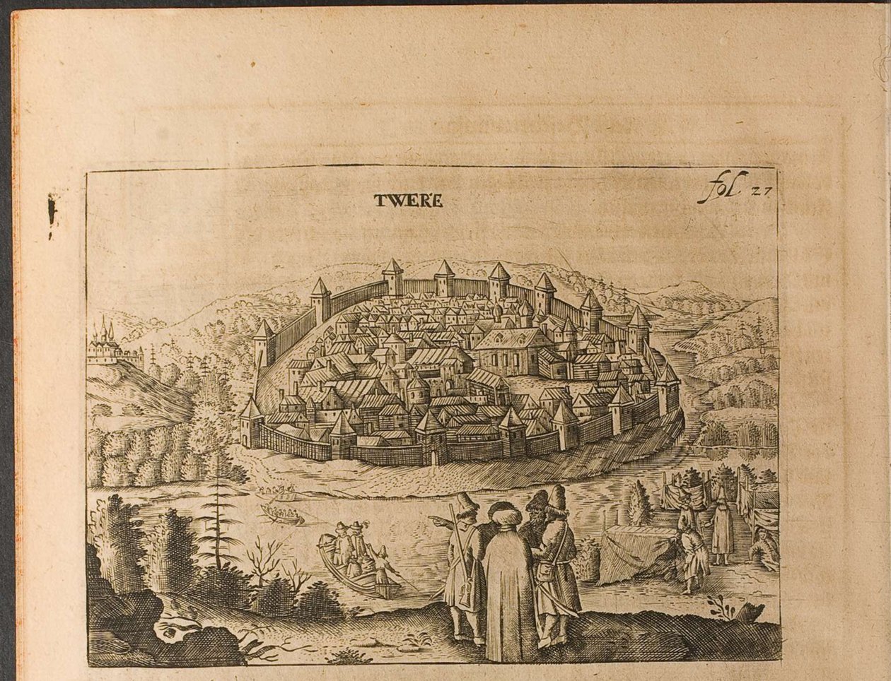Tver Illustration fra Rejser til den store hertug af Muscovy og kongen af Persien af Adam Oleari af Christian Lorenzen Rothgiesser