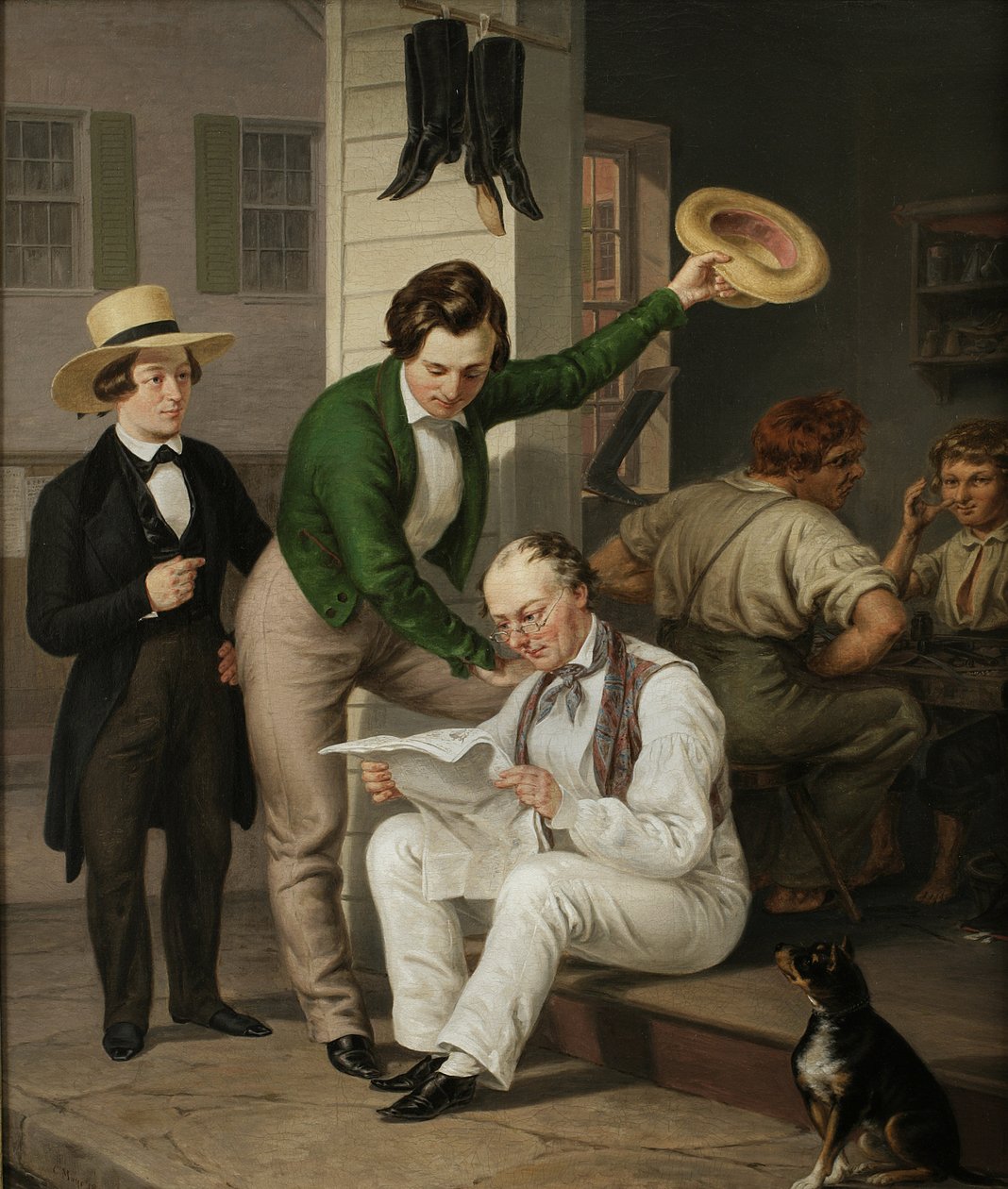 Læser nyhederne, 1844 af Christian Mayr