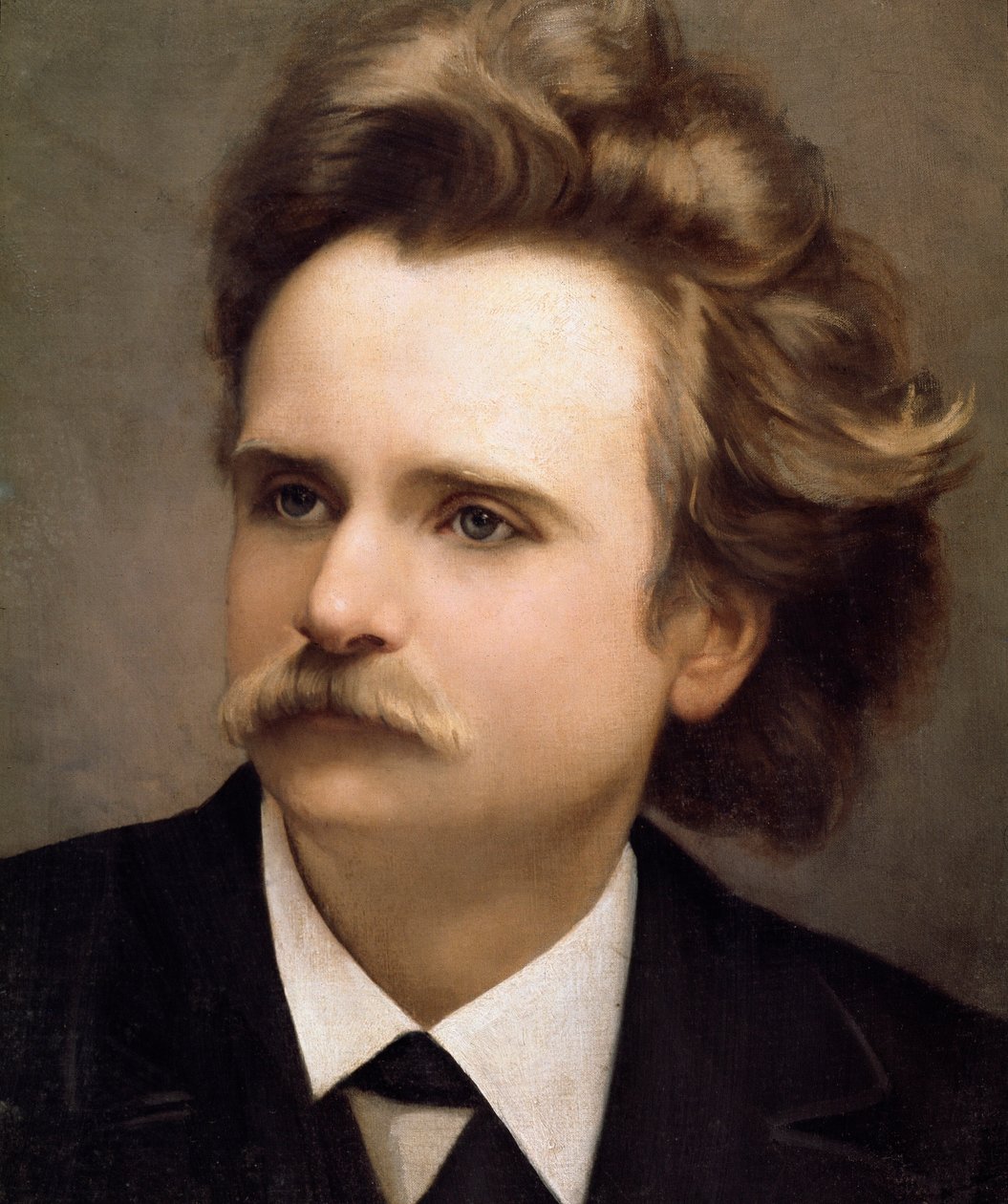 Portræt af den norske komponist Edouard Hagerup Grieg (1843-1907) Detalje. Maleri af C.M. Ross (1800-tallet). Napoli Musikkonservatorium San Pietro a Majella af Christian Meyer Ross