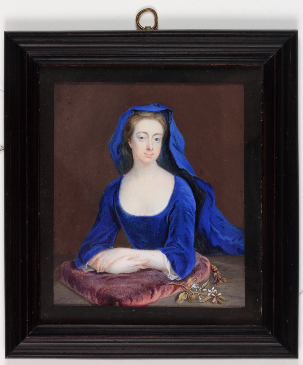 Lady Henrietta Cavendish Holles Harley (akvarel på elfenben) af Christian Richter