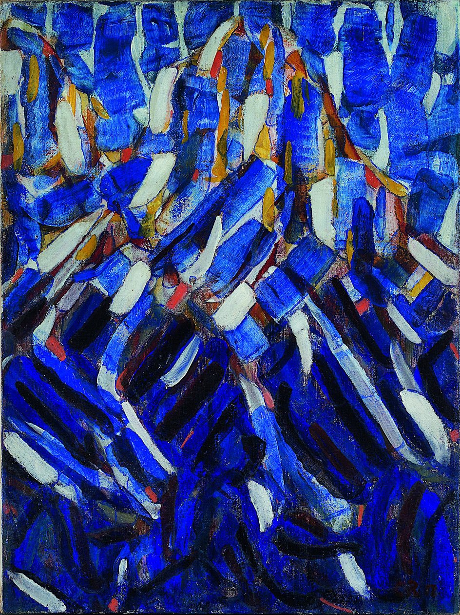 Abstraktion det blå bjerg, 1912 af Christian Rohlfs