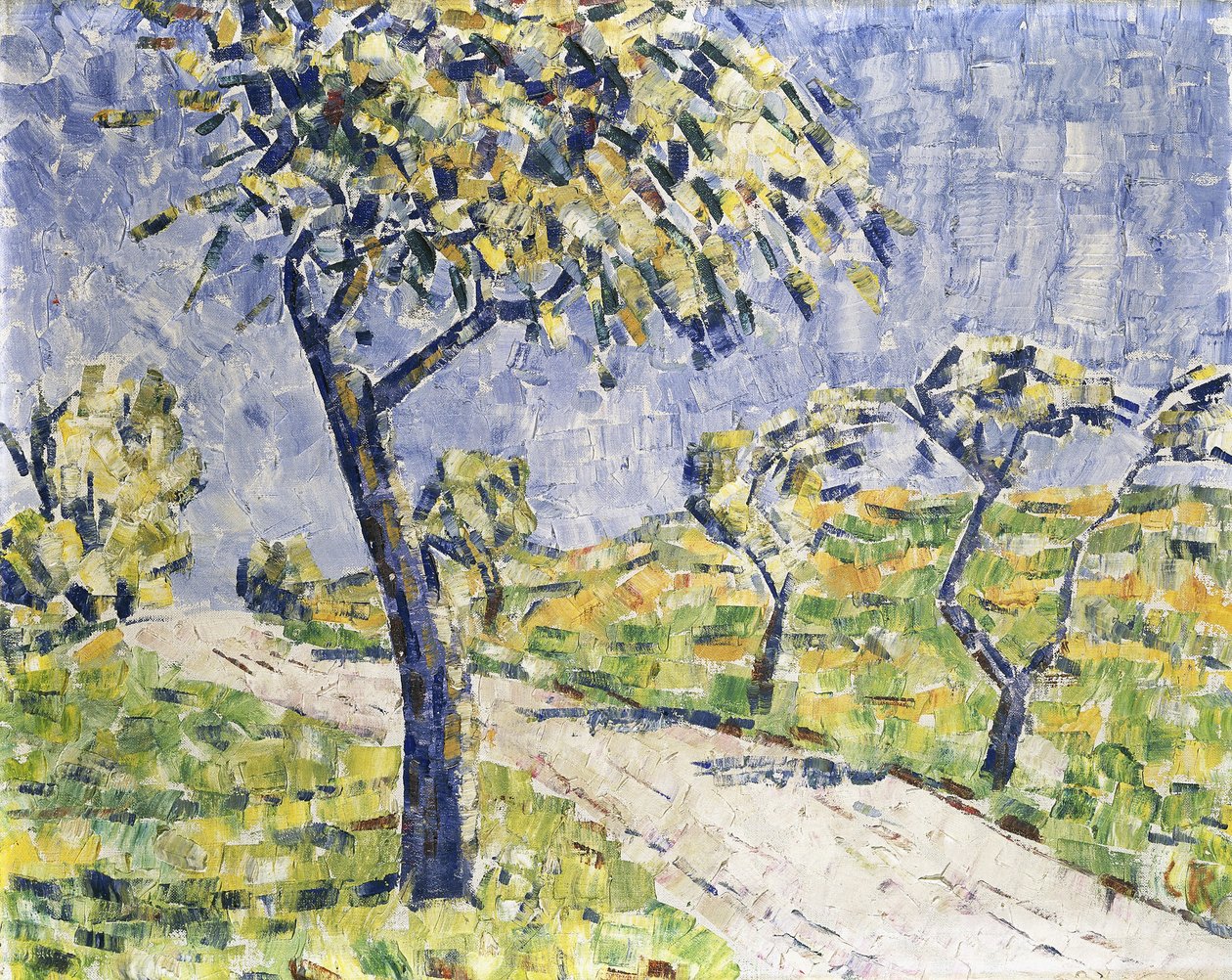 Efterårslandskab; Herbstlandschaft, ca. 1907 (olie på lærred) af Christian Rohlfs