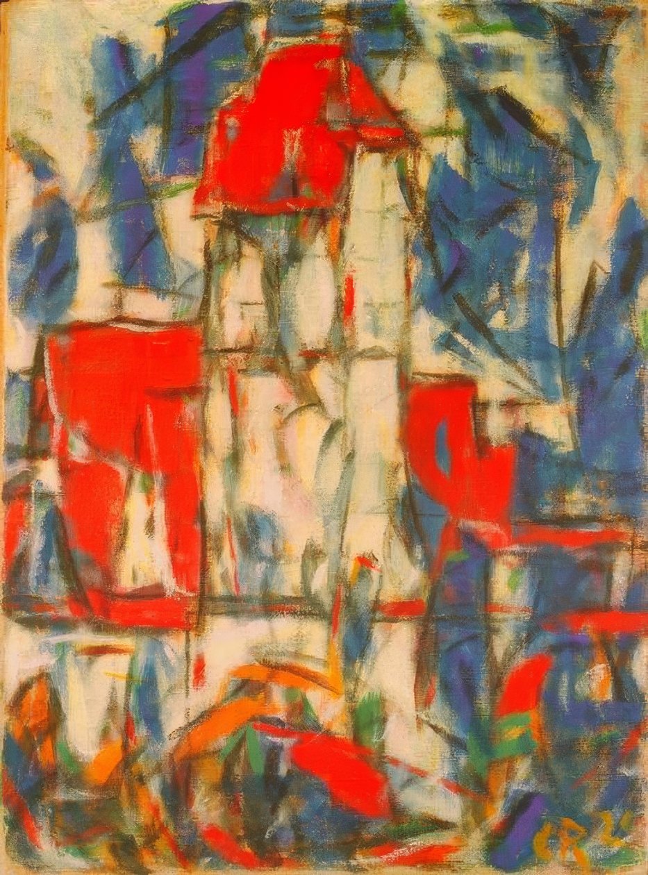 Dinkelsbühl (bybillede med tårn) af Christian Rohlfs