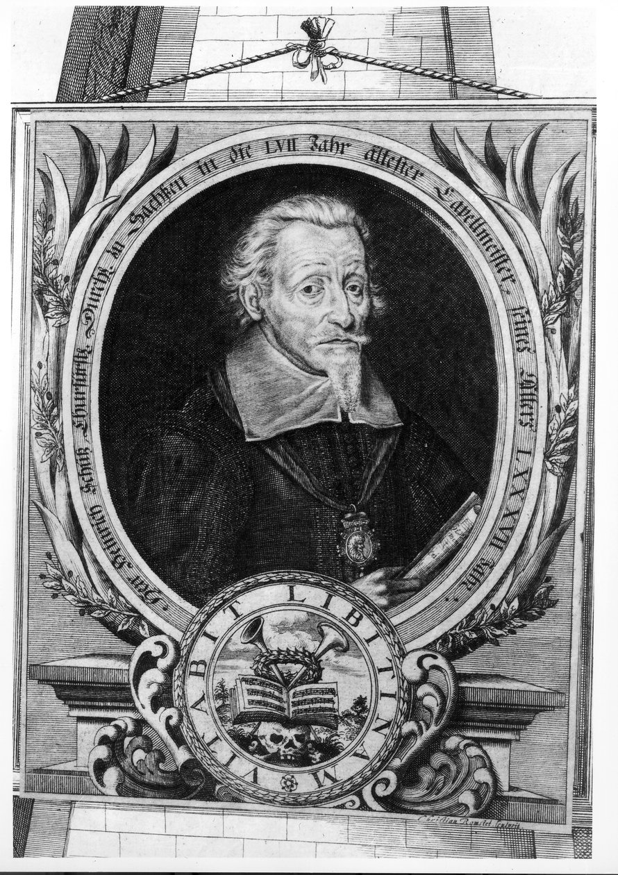 Portræt af Heinrich Schutz (1585-1672) af Christian Romstedt or Romstet