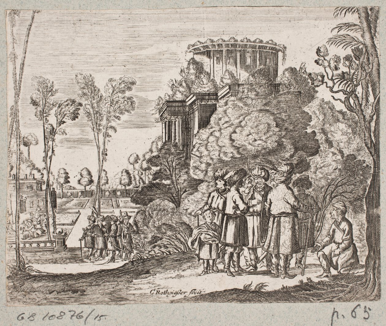 Illustration til Adam Olearius, "Persisk Rosenthal af en genial digter Schich Saadi […]", Slesvig 1660 af Christian Rothgiesser