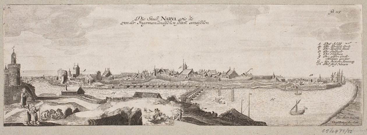 Prospekt af Narva set fra floden af Christian Rothgiesser