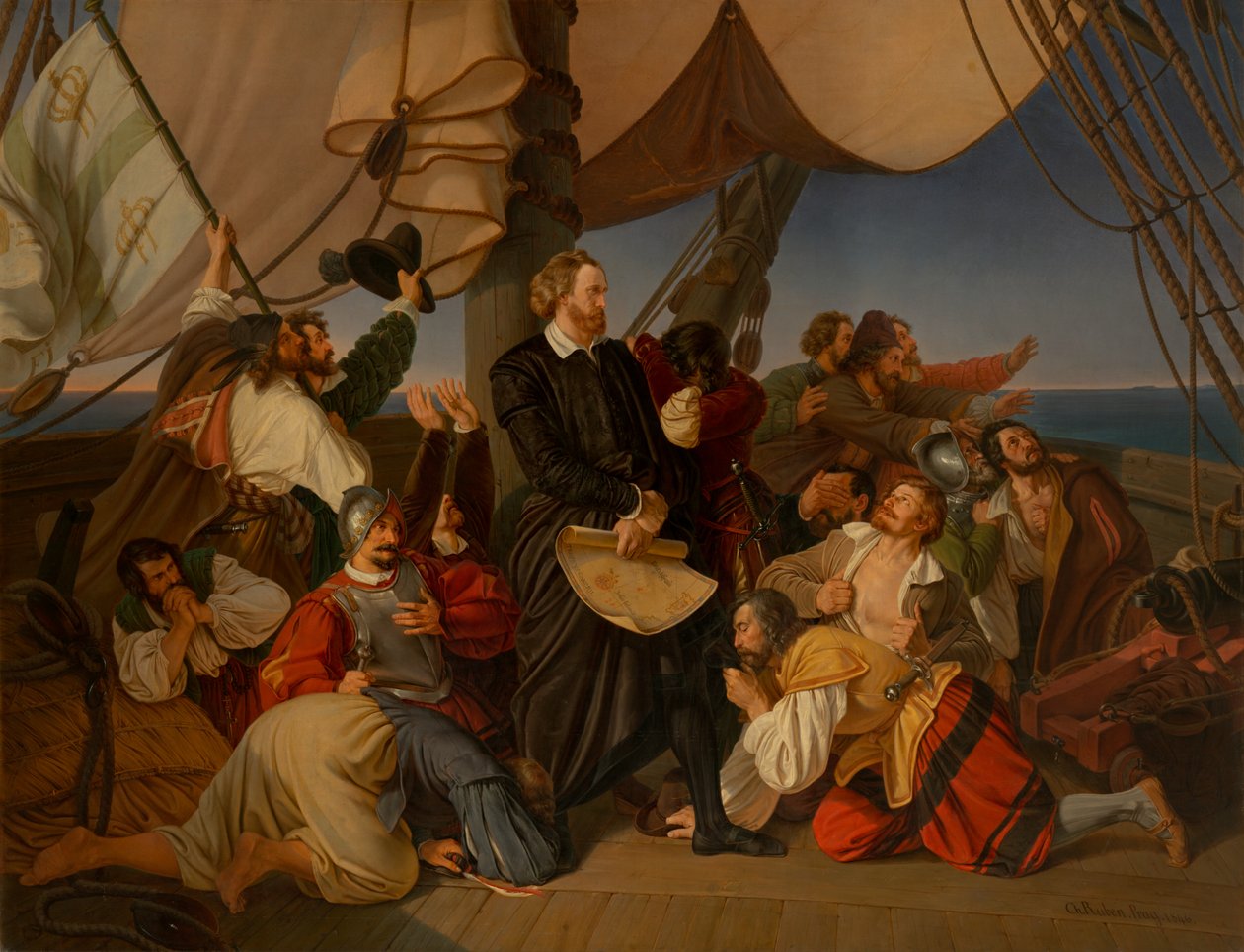 Columbus opdager Amerikas kyster, 1846 af Christian Ruben