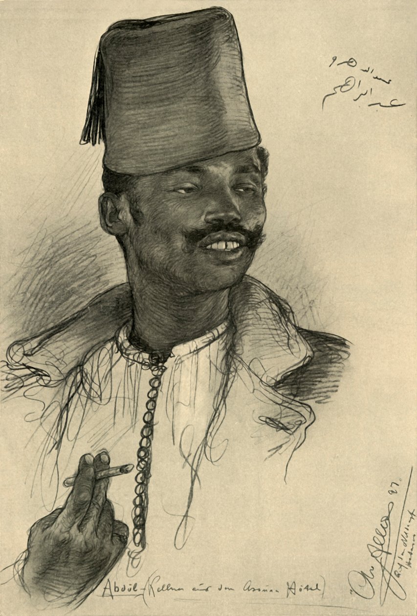 Abdul, tjener på Aswan Hotel, Egypten, 1898. af Christian Wilhelm Allers