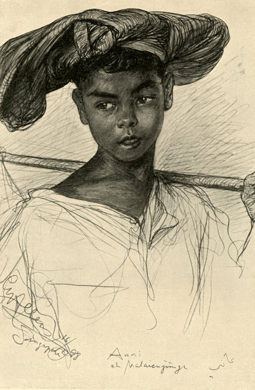 Alle - Malayan Boy, Singapore, 1898. af Christian Wilhelm Allers