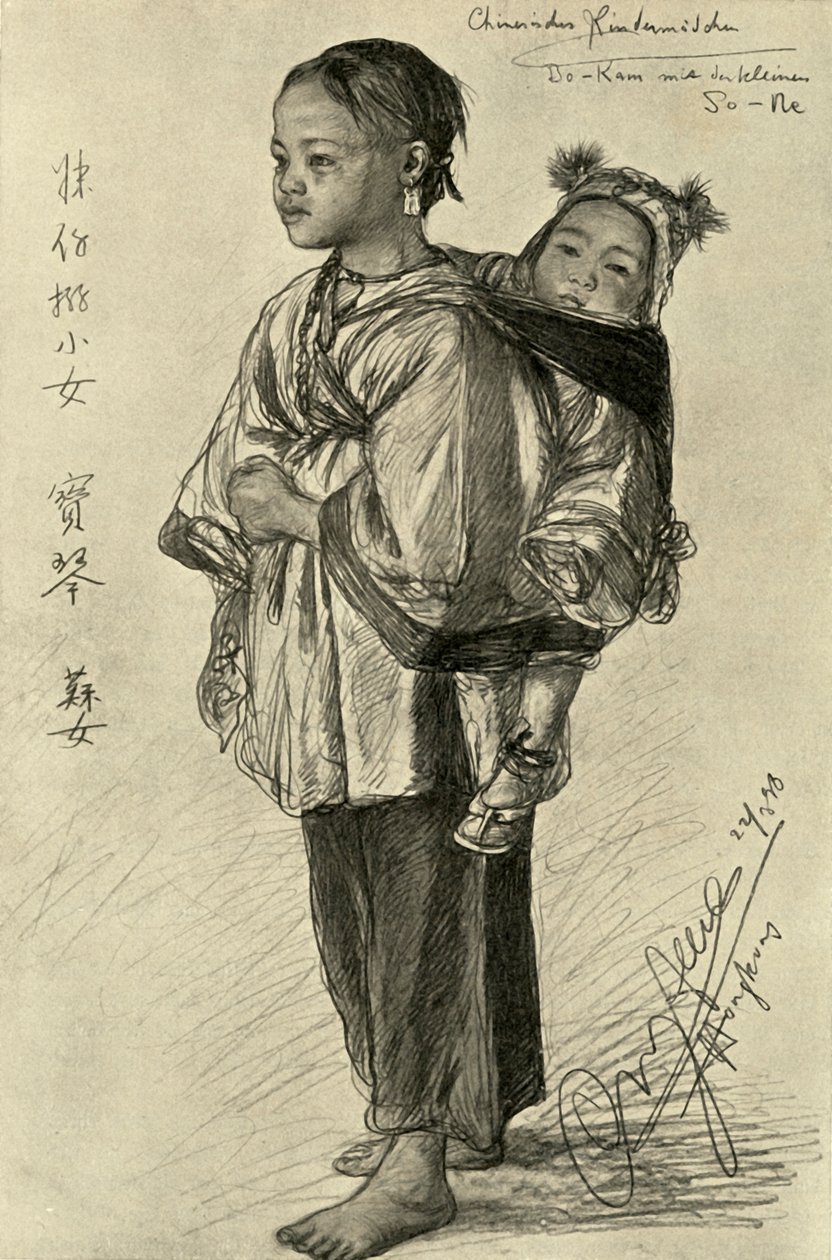 Bo-Kam og So-Ne - kinesiske piger, Hong Kong, 1898. af Christian Wilhelm Allers